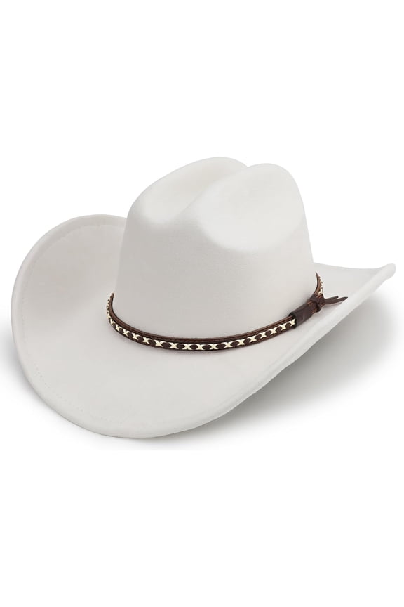 Western Cowboy Hat for Women and Men Big Wide Brim Felt Hats for Cowboys and Cowgirls