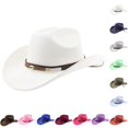 thumbnail image 1 of Western Cowboy Hat with Curved Brim for and Outdoor Adventure Travel Riding Cowboy Hat 7 3/8 One Size, 1 of 4