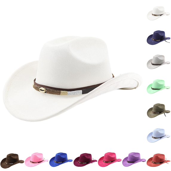 Western Cowboy Hat with Curved Brim for and Outdoor Adventure Travel Riding Cowboy Hat 7 3/8 One Size