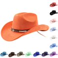 thumbnail image 1 of Western Cowboy Hat with Curved Brim for and Outdoor Adventure Travel Riding Cowboy Hat 7 3/8 One Size, 1 of 4