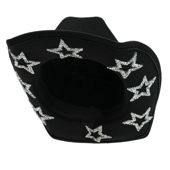 Western Cowboy Hat with Rhinestone Decorations for Parties Stylish Accessory Ideal for Men and Women Durable Full Rhinestone Design Hat for Events