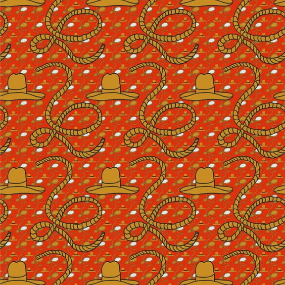 Western Cowboy Hats and Roping Pattern Premium Roll Gift Wrap Wrapping Paper