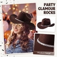 thumbnail image 1 of Western Cowboy Hats for Women Classic Felt Wide Brim Fedora Hat with Belt Buckle Retro Panama Hat Unisex Rolled up Cap Brown One Size, 1 of 5