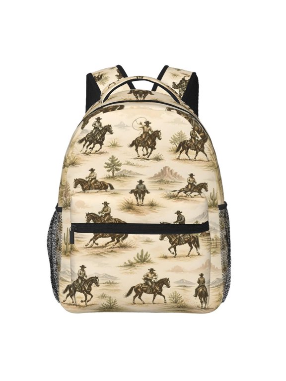 Western Cowboy Horse Backpack Lightweight Travel Bag for Men and Women