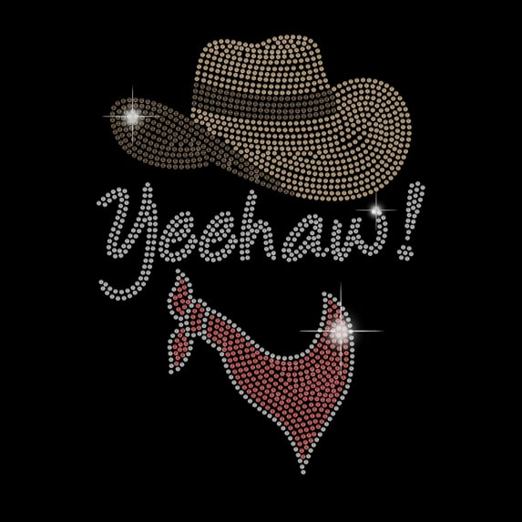 Western Cowboy Iron on Rhinestone Cowboy Heat Transfer T-Shirt Crystal Decor Clear Bling DIY Patch Clothing Repair Hot Fix Applique for Clothing Vest Shoes Hat Jacket Decorations