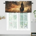 thumbnail image 1 of Western Cowboy Kitchen Valance Curtain Rod Pocket Retro American Flag Horse Desert Sunset Window Treatment Valance Curtains for Bathroom 54 by 18 in, 1 Panel, 1 of 6