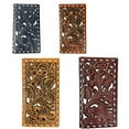 thumbnail image 1 of Western Cowboy Leather Long Wallets for Men Checkbook Tooled Wallet Floral Bifold, 1 of 7