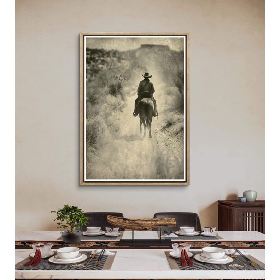 Western Cowboy Lone Rider Desert Vintage American Frontier Wall Art Print
