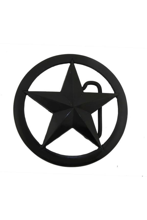 Western Cowboy Lonestar Sheriff Chief Star Cop Police Badge Belt Buckle Texan Black Metal Oval Finished