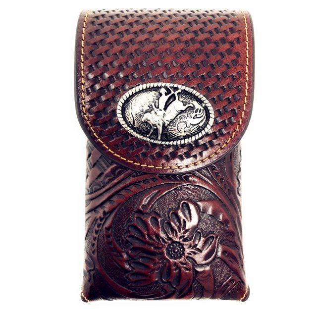 Cell Phone Case Rodeo Western Cowboy Medium Size Genuine Leather Rodeo Smartphone Galaxy ...