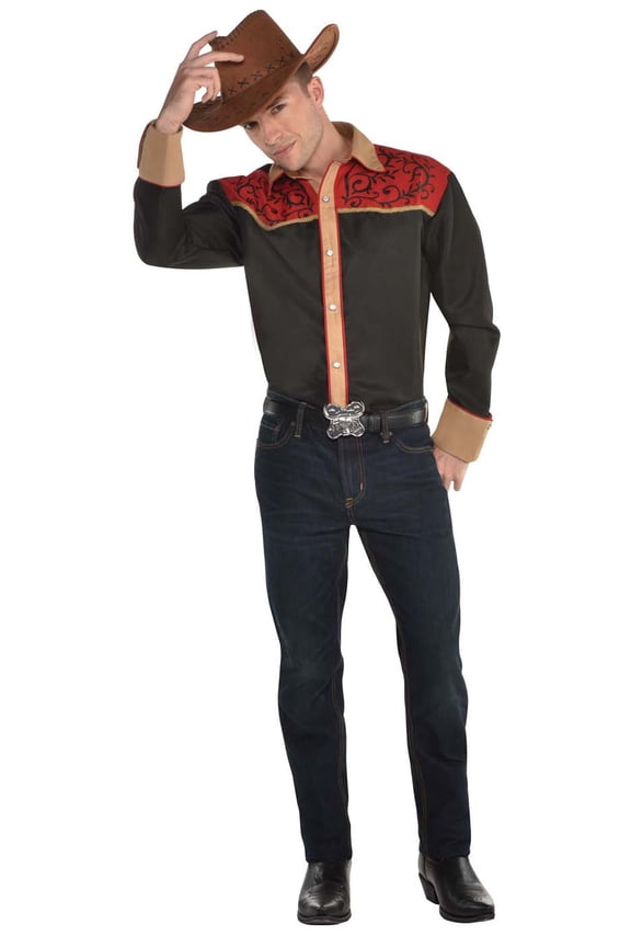 Western Cowboy Mens Adult Bandit Halloween Costume Shirt