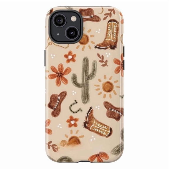 Western Cowboy Phone Case | Cactus, Boots & Rodeo Vibes | Phone Cover for iPhone 16 15 14 13 12 11 Pro Max
