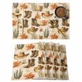 thumbnail image 1 of Western Cowboy Placemats Set of 12 Vintage Brown Desert Botanical Place Mats Indoor Wipeable Table Mats Washable Cloth Dining Table Placemats for Kitchen Holiday Party Home Decor 13x19 Inch, 1 of 9