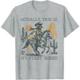thumbnail image 1 of Western Cowboy Raccoon Actually This Is My First Rodeo Unisex T-Shirt for Men Women Kids Toddler,Sport Grey Color,Size L, 1 of 5