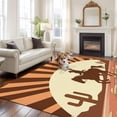 thumbnail image 1 of Western Cowboy Riding Horse Large Area Rugs 6x9 ft Hand-drawn Desert Cactus Washable Rug Non Slip Indoor Carpet Absorbent Floor Mat for Living Room Bedroom Dining Room, 1 of 9