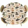 thumbnail image 1 of Western Cowboy Round Tablecloth 55-60 Inch Round Fitted Table Cloth with Elastic Edge, Country Vintage Art Boots Desert Waterproof Table Cover Protector for Outdoor Picnic Party Dining, 1 of 6