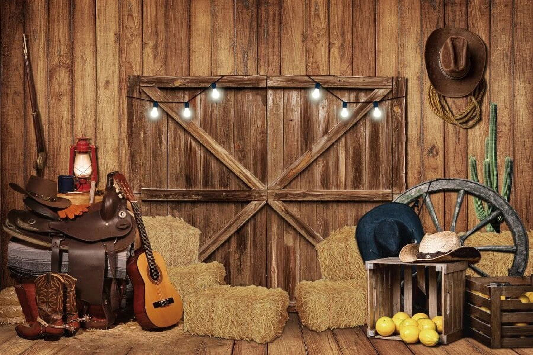 Aperturee Western Wedding Half Moon Arch Backdrop, Rustic Cowboy Boots Love Photography Background