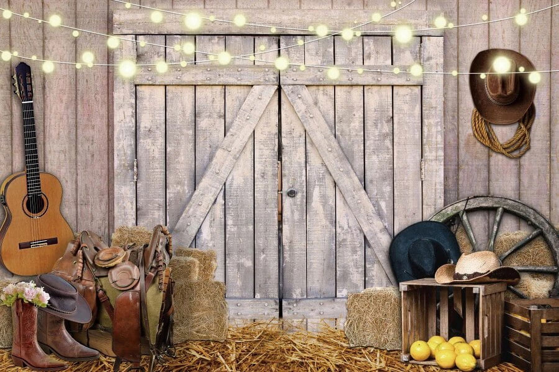 Western Cowboy Rustic Wood Interior Wedding Backdrop Cactus Floral ...