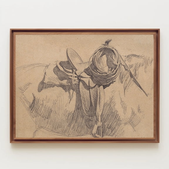 Western Cowboy Saddle Wall Art, Unframed Paper Poster 8x10in