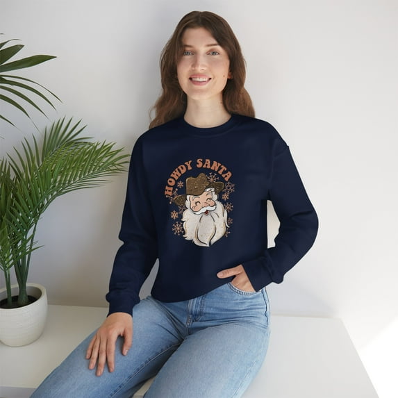Western Cowboy Santa Women Sweatshirts, Christmas Women Sweatshirts,