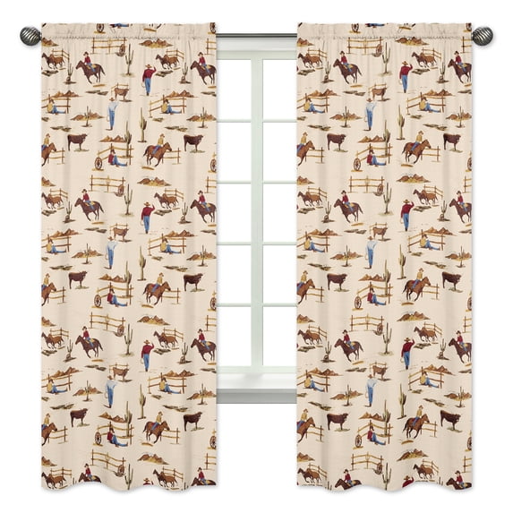 Western Cowboy Semi-Sheer Curtain Panels (Set of 2) by Sweet Jojo Designs