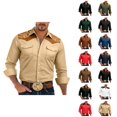 thumbnail image 1 of Western Cowboy Shirts for Men Long Sleeve Casual Collared Button Down Dress Shirt Mens Country Shirts, 1 of 6