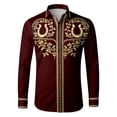 thumbnail image 1 of Western Cowboy Shirts for Men Pearl Snap Long Sleeve Embroidered Country Shirt Casual Work Slim Fit Button Down Clothes, Size S, 1 of 4