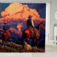 thumbnail image 1 of Western Cowboy Shower Curtain Set,West Style Horse Bathroom Set Men Home Decor,Rustic Farmhouse Sheep Bathroom Curtain Mountain Cabin Fabric Shower Curtain 72"Wx72"L, 1 of 6