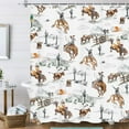 thumbnail image 1 of Western Cowboy Shower Curtain, Wild West West Cowboy Cactus Decor Bath Curtains, Farmhouse Country Bathroom Accessories Decor with 12 Hooks 69Wx72H, 1 of 6