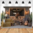 thumbnail image 1 of Western Cowboy Stable Horse Backdrop Haystack Baby Shower Kids Birthday Party Photography Background r Photo Studio Props, 1 of 5