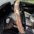 thumbnail image 1 of Western Cowboy Steering Wheel Cover, Rustic Western Country Cowboy Colorful Tooled Leather Car Steering Wheel Cover, SUV Wheel Protector, Breathable, Anti-Slip, Odorless, Universal for 14.5-15", 1 of 5