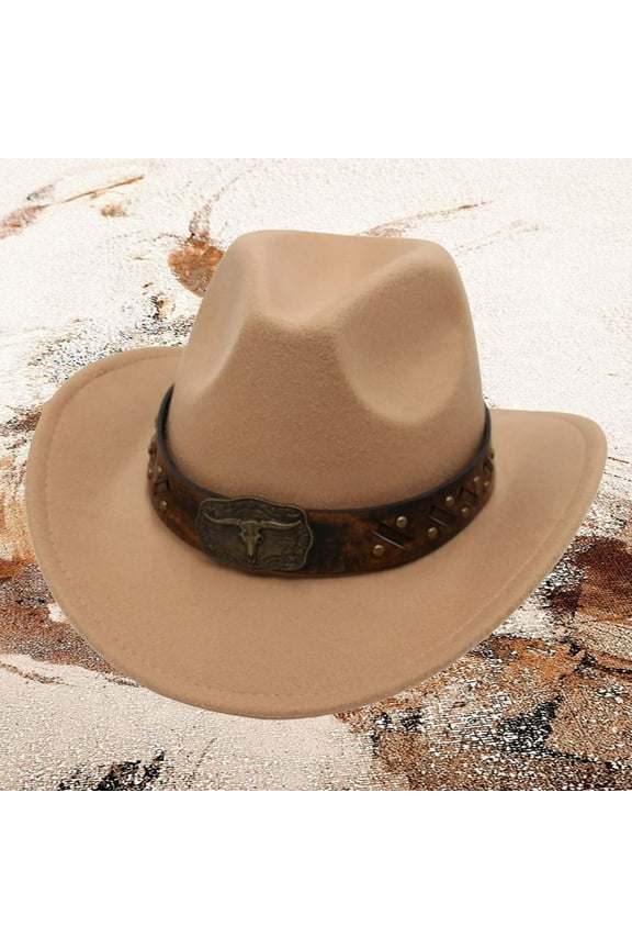 Western Cowboy Style Hat Jazz Bowler Hat Cow Head Decoration Ethnic Style Hat Hat Bands Space Cowboy Sombrero Hats Adult Huge Toddler Fedora for Boys Foam Cowboy Hat Mini Cowboy Cow Boy Hats for Woman