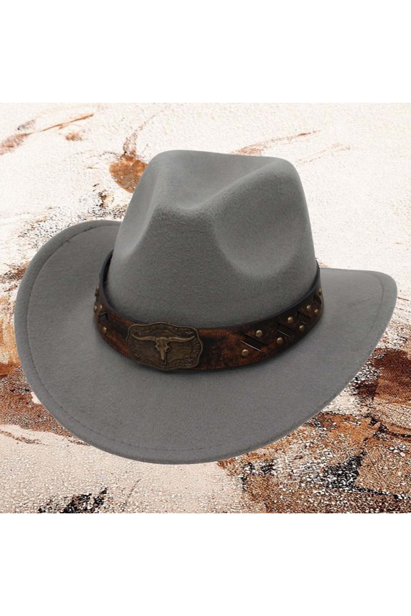 Western Cowboy Style Hat Jazz Bowler Hat Cow Head Decoration Ethnic Style Hat Toddler Boy Cowboy Hat Cowboy Hat Rack for Pickup Cowboy Hat Liner Toddler Fedora Cowboy Hat Stretchers for Men Women's