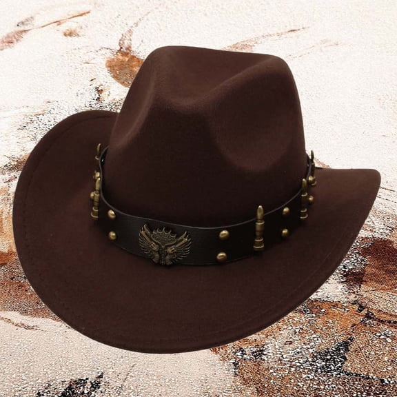 Western Cowboy Style Hat Jazz Bowler Hat With Decoration Ethnic Style Hat Party Hats for Adults Cowboy Party Hats Bulk Western Wear for Men Hats Cowboys Hat 7 5/8 Mens Outback Hats with Brims Big