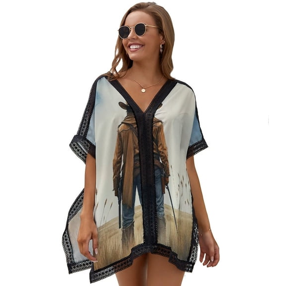 Western Cowboy Style Women's Swimsuit Coverup Summer Beach Cover Up Bathing Suit Dress