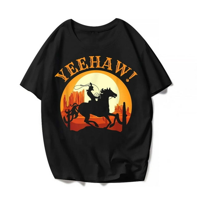 Western Cowboy T-Shirt - Trendy Graphics, Comfy Short Sleeve for Men ...