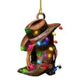 thumbnail image 1 of Western Cowboy Theme Wood Christmas Ornaments - Rustic Outdoor Holiday Decorations for Country Style Christmas Display,D, 1 of 1