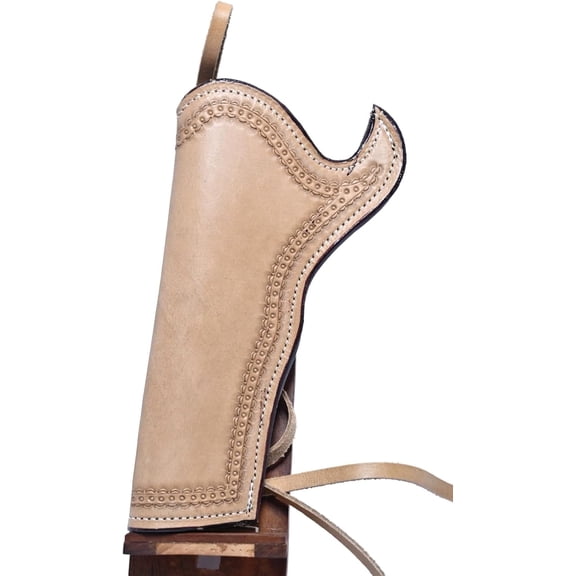Western Cowboy Tooled Gun Holster with Belt Loop|Fits .22/.38/.44 Cal| Fit Mostly 4.75" & 5.5" Barrel Revolvers| Tan