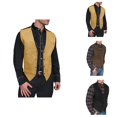 thumbnail image 1 of Western Cowboy Vest for Men Sleeveless Button Down V Neck Loose Casual Vintage Suede Vest Jacket, 1 of 9