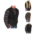 thumbnail image 1 of Western Cowboy Vest for Men Sleeveless Button Down V Neck Loose Casual Vintage Suede Vest Jacket, 1 of 9