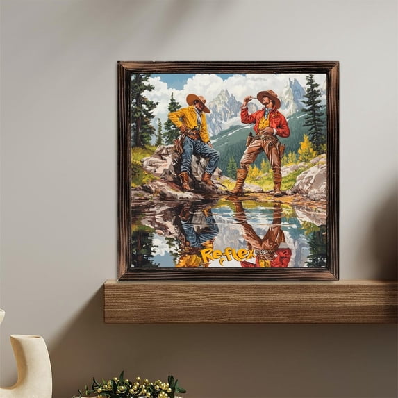 Western Cowboys Art Wooden Sign Wall Plaque - Vintage Art Decoration, Wall Decoration - Ideal Gift For Home Decoration, Living Room, Bathroom, Bedroom, Garden, Dining, Bar, Cafe, Festival Party Dec