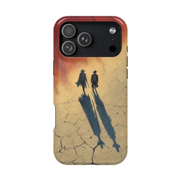 Western Cowboys Riding in Wild West Shadows iPhone Case 17 through 11 Pro Max