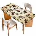 thumbnail image 1 of Western Cowboys Table Cloths for 5 Foot Rectangle Tables, Brown Vintage Country Cactus Patio Waterproof Elastic Fitted Tablecloths, Washable Rectangular Table Cover for Camping, 1 of 8