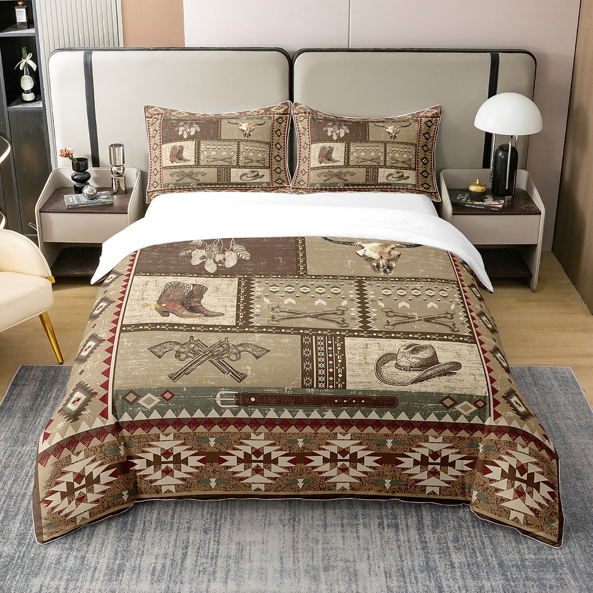 Western Skull Canyon Quilted Sofa Cover NCU0LDH173