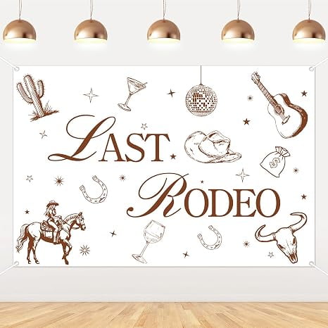 Western Cowgirl Bachelorette Decorations 5 * 3ft Last Rodeo Bachelorette Backdrop Banner Nashville Western Backdrop for Last Hoedown Western Cowgirl Cowboy Bridal Shower Engagement Birthday