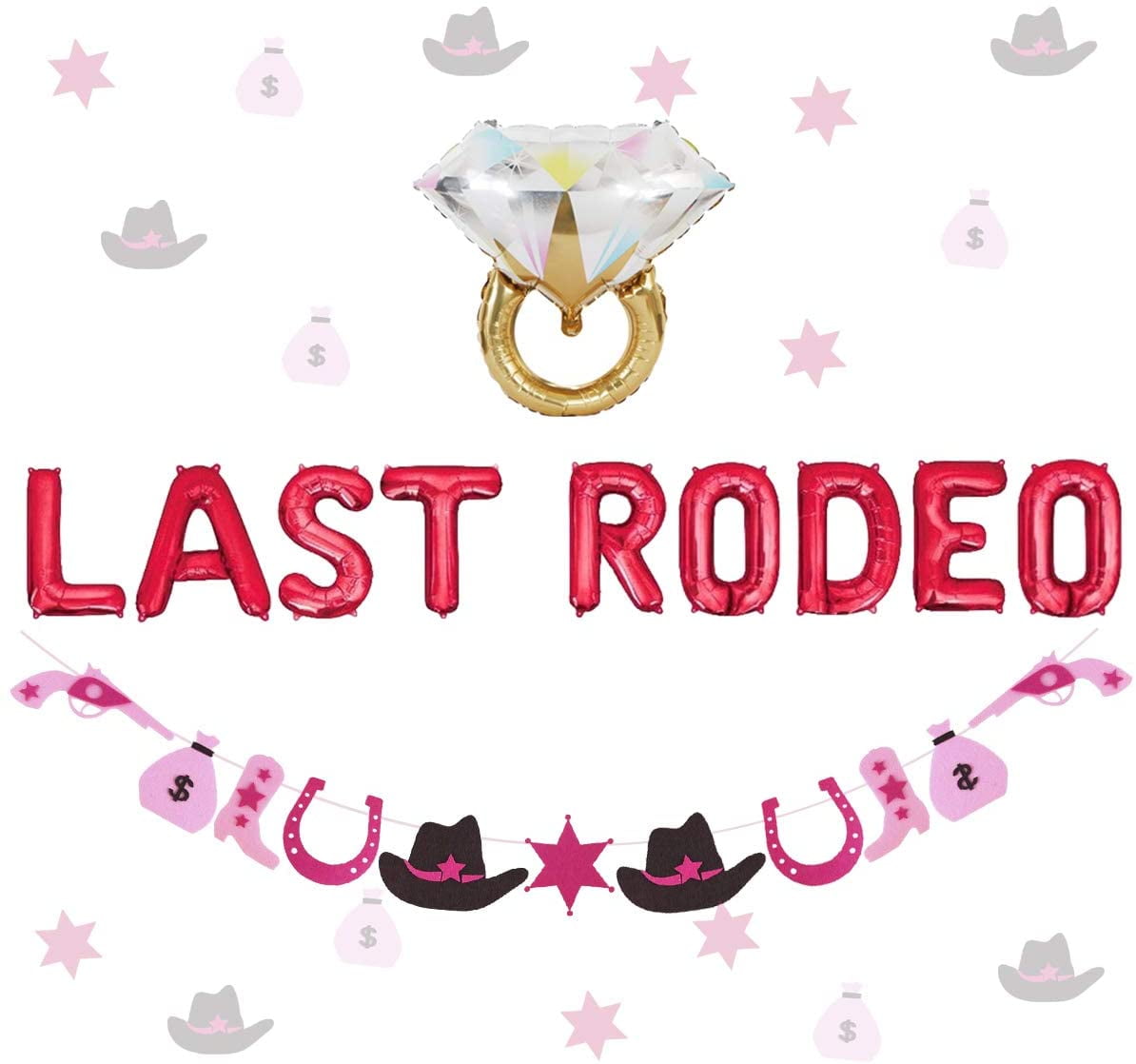 Western Cowgirl Bachelorette Party Decorations, Last Rodeo Bachelorette