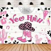 Western Cowgirl Backdrop Photography Wild West Girl Birthday Party Decorations Baby Shower Wooden Plank Cow Print Shoes Background Farmhouse Banner Photo Booth Props Birthday Supplies