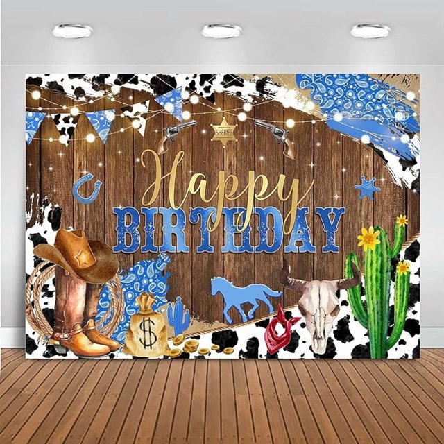 Western Cowgirl Birthday Backdrop Happy Birthday for Girl Party ...
