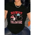 thumbnail image 1 of Western Cowgirl Boots Howdy Valentine's Day Women Short Sleeve Graphic T-Shirt, 1 of 6