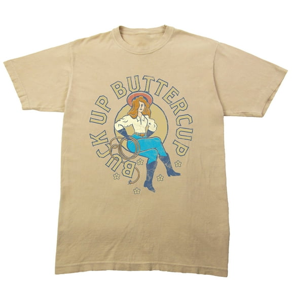 Western Cowgirl Buck Up Buttercup Crew Neck Short Sleeve Pelican Unisex Adult T-shirt-Medium